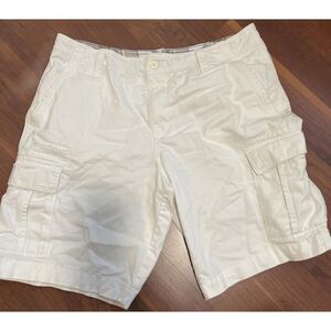 Roebuck & Co Men’s 38 White 100% thick cotton Utility casual work cargo shorts